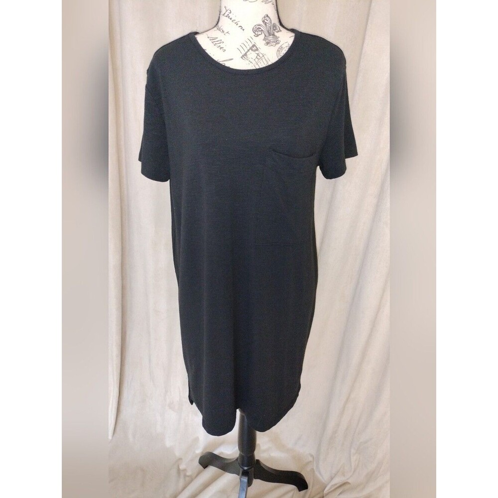 EUC! RD Style Women's Black Short Sleeve Pullover Midi Dress. Size L